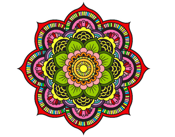 Dibujo Mandala flor oriental pintado por Sheera