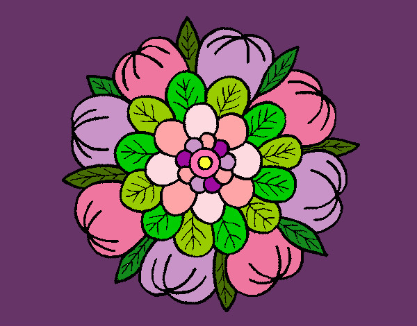 Dibujo Mandala floral pintado por NCPM