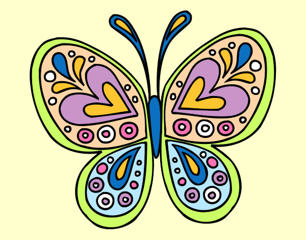 Dibujo Mandala mariposa pintado por graceagus