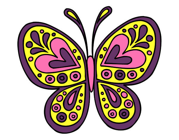 Dibujo Mandala mariposa pintado por matild