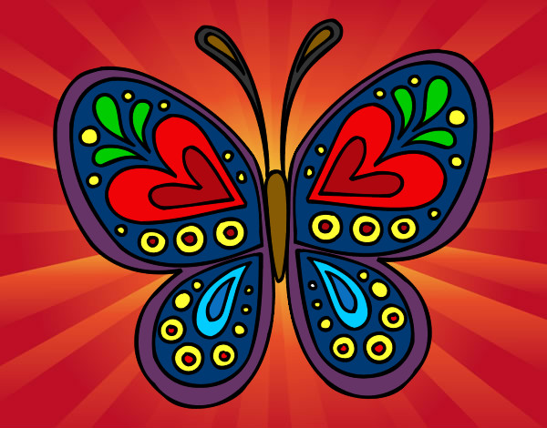 Dibujo Mandala mariposa pintado por NCPM