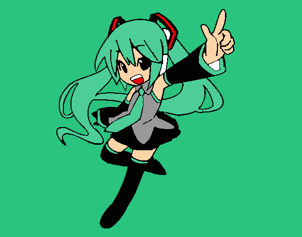 Dibujo Miku vocaloid pintado por HatsuneM