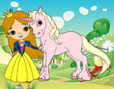 Dibujo Princesa y unicornio pintado por evichy