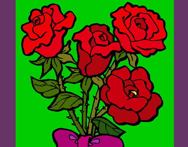 Dibujo Ramo de rosas pintado por NCPM