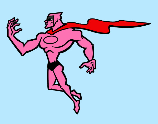 Dibujo Superhéroe poderoso pintado por frazer