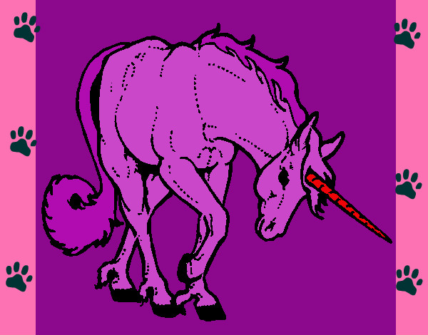 Dibujo Unicornio bravo pintado por lolk