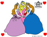 Dibujo Barbie y sus amigas princesas pintado por alma0