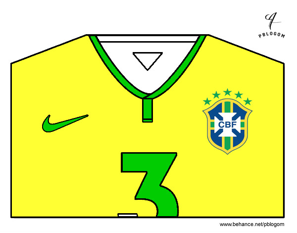 Dibujo Camiseta del mundial de fútbol 2014 de Brasil pintado por elizamar10