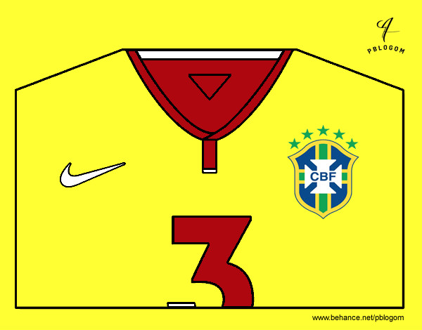 Dibujo Camiseta del mundial de fútbol 2014 de Brasil pintado por martina50