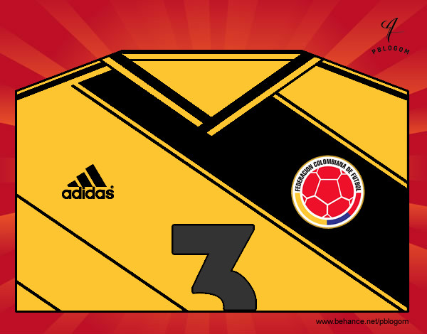 Dibujo Camiseta del mundial de fútbol 2014 de Colombia pintado por pokecris