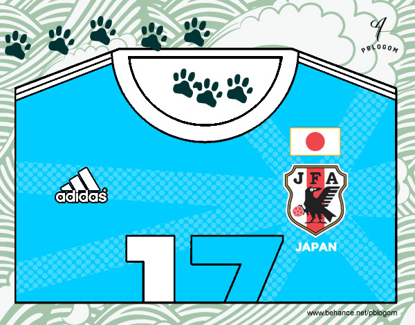 Dibujo Camiseta del mundial de fútbol 2014 de Japón pintado por JULII2009