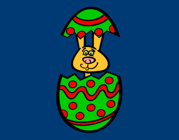 Conejito en un huevo de pascua