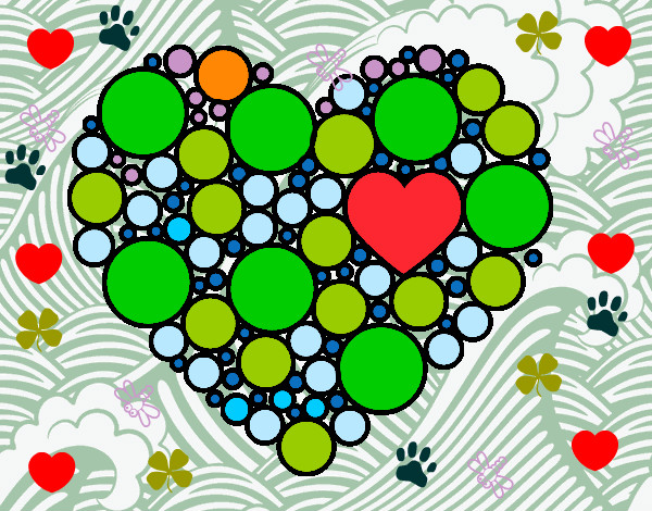 Dibujo Corazón de círculos pintado por JUANJO23
