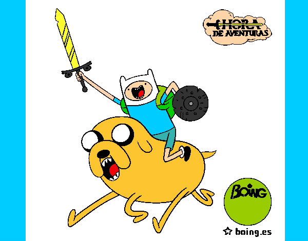 Dibujo Jake y Finn al ataque pintado por carlin1