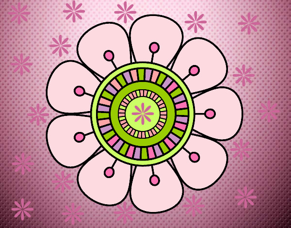 Dibujo Mandala en forma de flor pintado por agus16san5