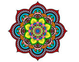Dibujo Mandala flor oriental pintado por crispas