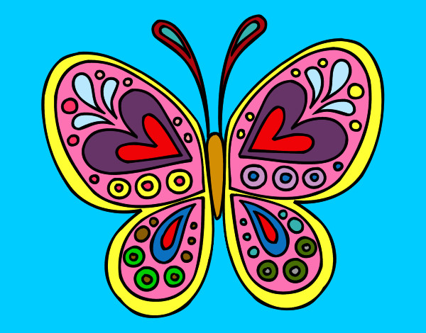 Dibujo Mandala mariposa pintado por anthuanet
