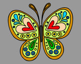 Dibujo Mandala mariposa pintado por clementina