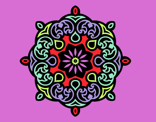 Dibujo Mandala nube pintado por blanca