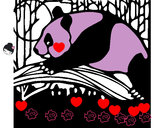 Dibujo Oso panda comiendo pintado por JULII2009