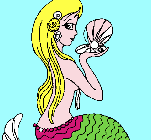 Dibujo Sirena y perla pintado por xavier18
