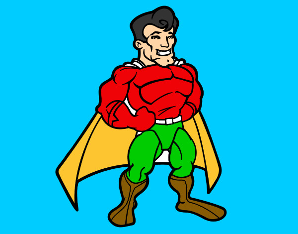 Dibujo Superhéroe musculado pintado por juanromano