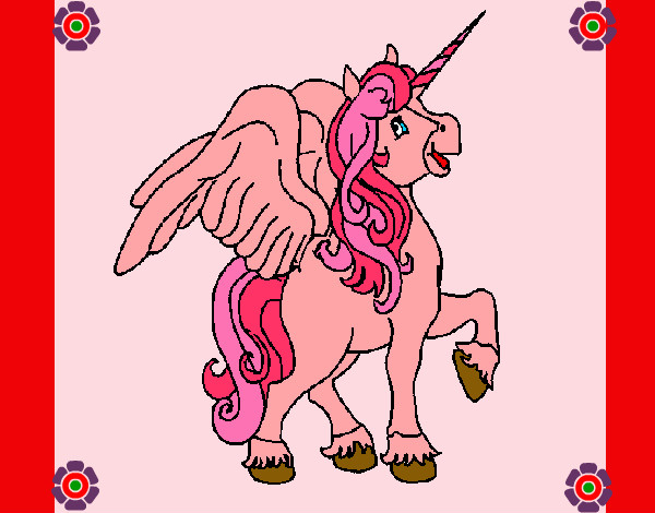 Dibujo Unicornio con alas pintado por briquimey