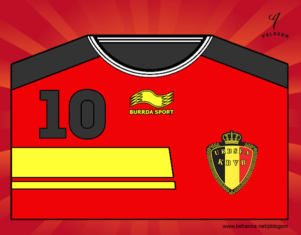 Dibujo Camiseta del mundial de fútbol 2014 de Bélgica pintado por camisa 