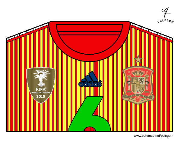 Dibujo Camiseta del mundial de fútbol 2014 de España pintado por estan