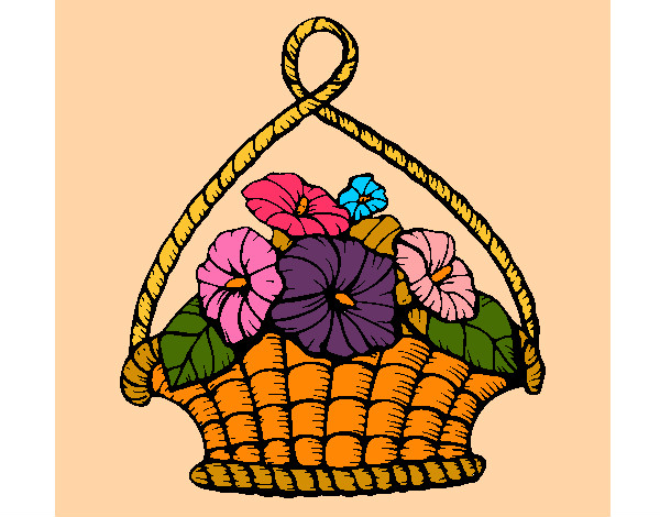 Dibujo Cesta de flores pintado por ainhoa2014