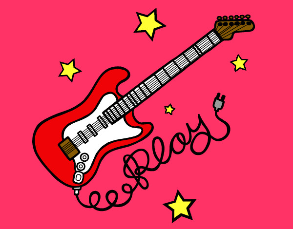 Dibujo Guitarra y estrellas pintado por alexa30
