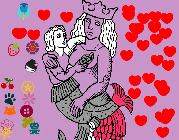 Dibujo Madre sirena pintado por 0b250807