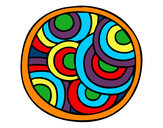 Dibujo Mandala circular pintado por manueles 