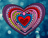 Dibujo Mandala corazón pintado por niyel