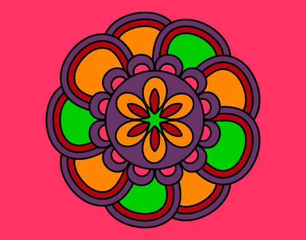 Dibujo Mandala de pétalos pintado por Pluz