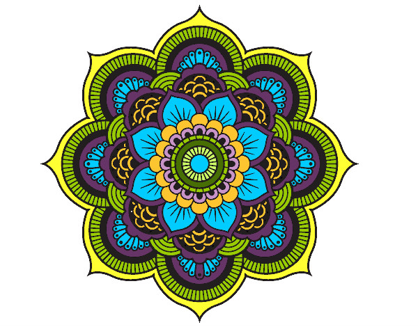 Dibujo Mandala flor oriental pintado por alejandran
