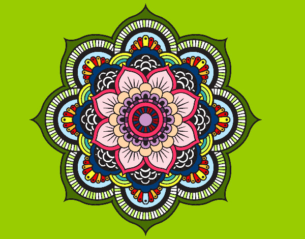 Dibujo Mandala flor oriental pintado por Loreoso