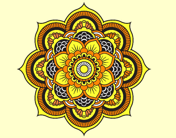 Dibujo Mandala flor oriental pintado por rstlg