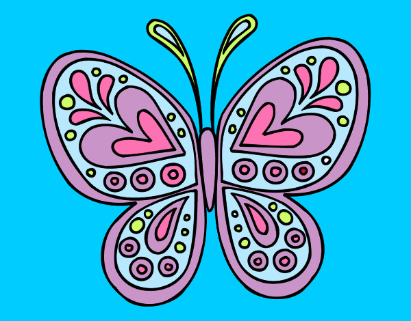 Dibujo Mandala mariposa pintado por pao862