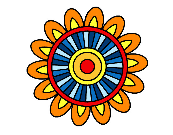 Dibujo Mandala solar pintado por mfabimorri