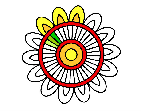 Dibujo Mandala solar pintado por mfabimorri
