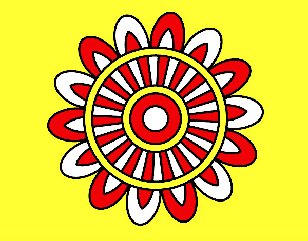 Dibujo Mandala solar pintado por rstlg