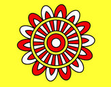Dibujo Mandala solar pintado por rstlg