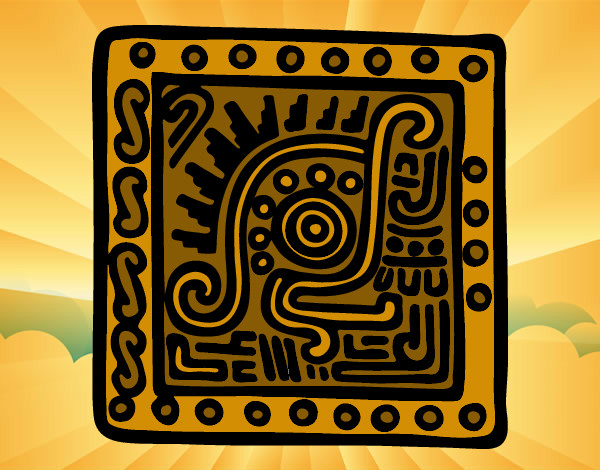 Dibujo Símbolo maya pintado por gaeloto