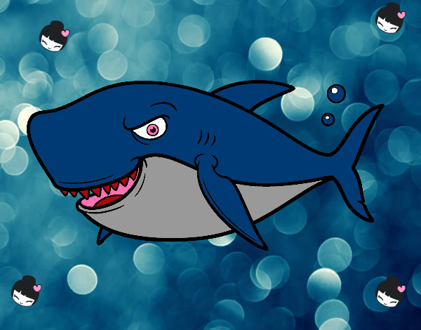 Dibujo Tiburón dentudo pintado por alexa30