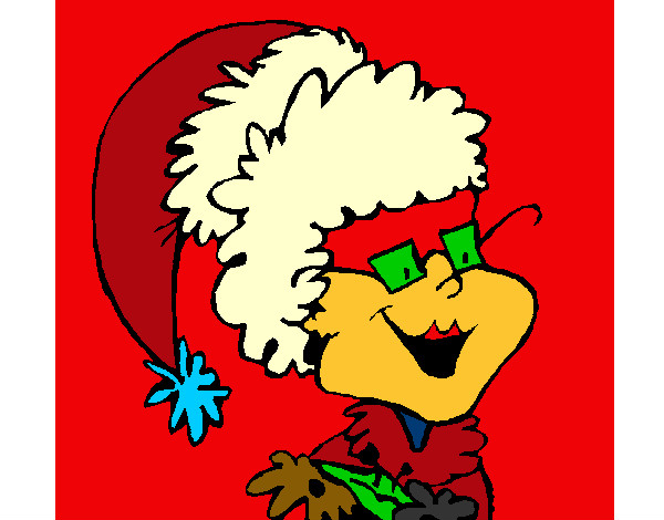 Dibujo Abuela con gorro navideño pintado por apc10