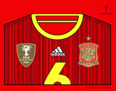 Dibujo Camiseta del mundial de fútbol 2014 de España pintado por montses
