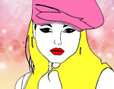 Dibujo Chica con boina pintado por Leilen