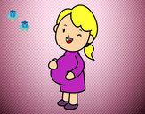 Dibujo Chica embarazada pintado por montses