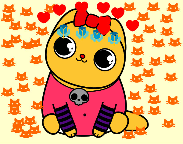 Dibujo Gatito emo pintado por Agos005